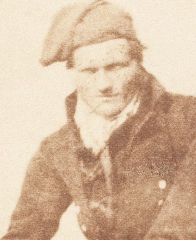 Hill and Adamson, 1843–47 · detail &mdash; the face of Hareton Earnshaw on the Wuthering Heights family tree