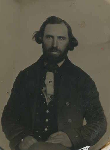 Delos Waterman · ambrotype, c. 1856–58 &mdash; the face of Hindley Earnshaw on the Wuthering Heights family tree
